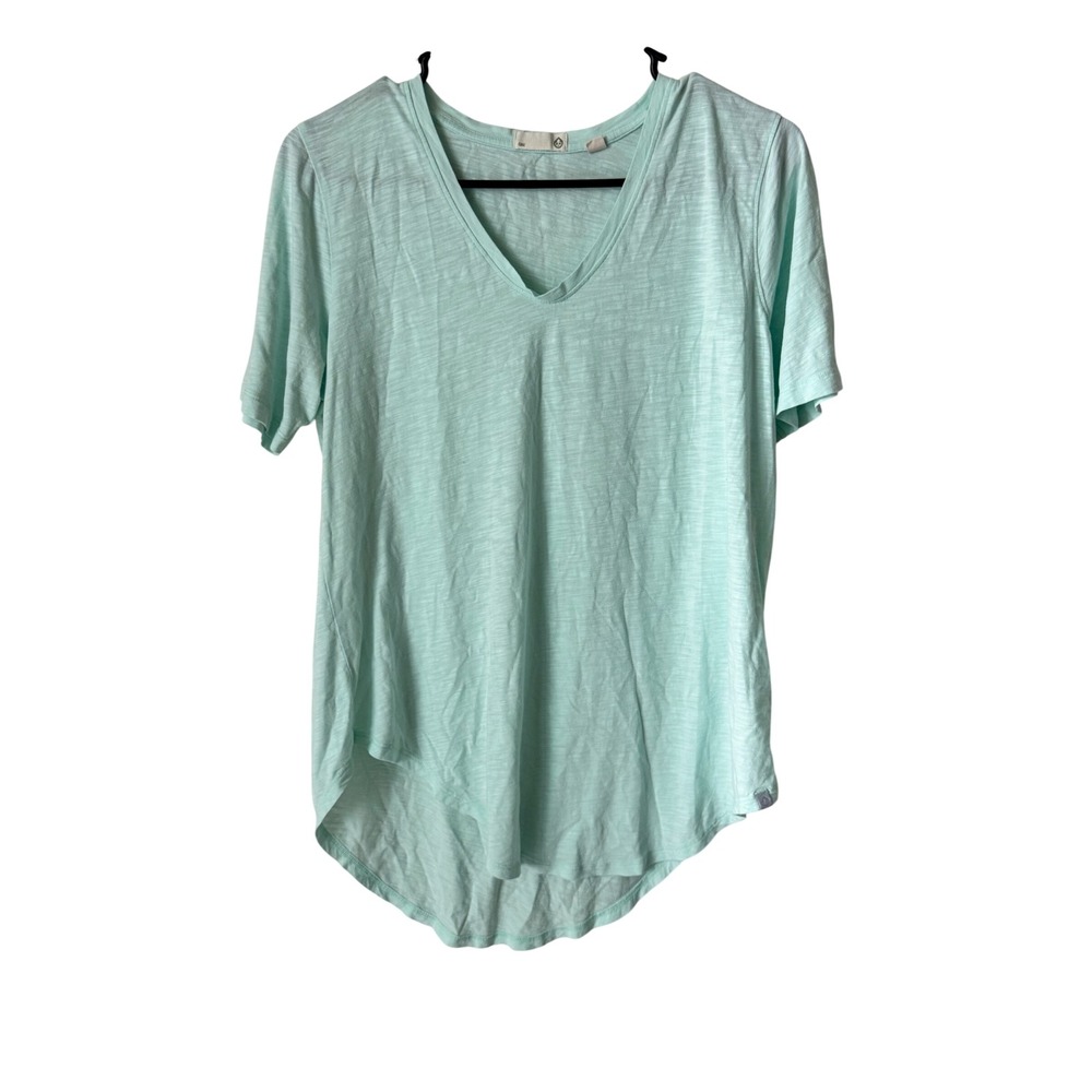 Tasc Performance Nola V-Neck Mint Green Bamboo Cotton Tee Shirt Womens Medium